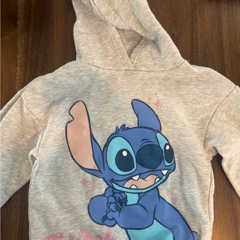 Primark Light Gray Hoodie with Blue Character Print